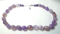19mm Faceted Amethyst Bead Necklace Sterling 20"