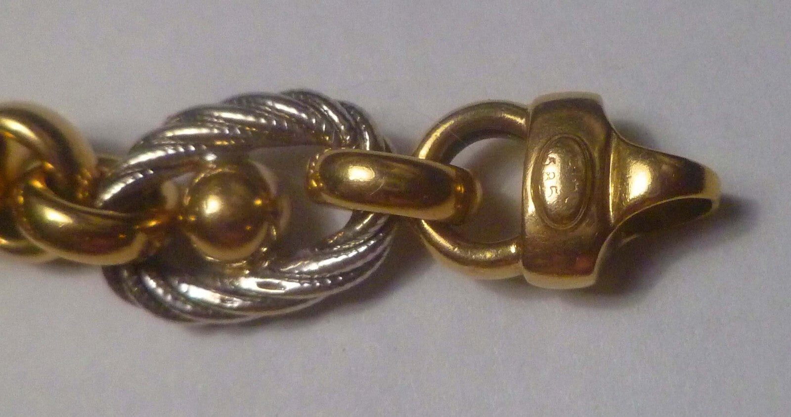 14k Yellow and White Gold Statement Bling Bracelet 22.37 grams 7.5" 16mm