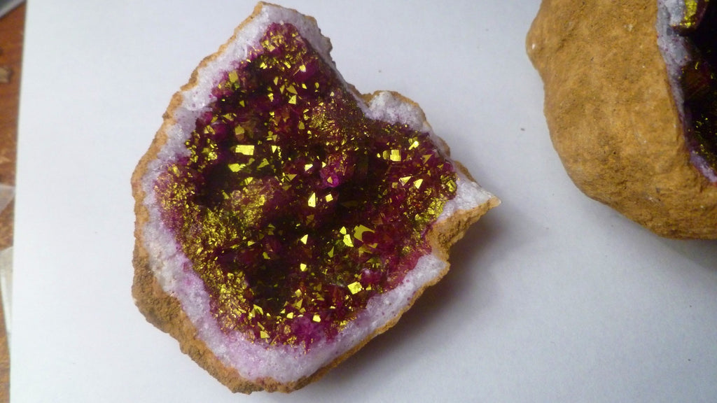 3.5" Purple Gold Geode Sugar Crystal