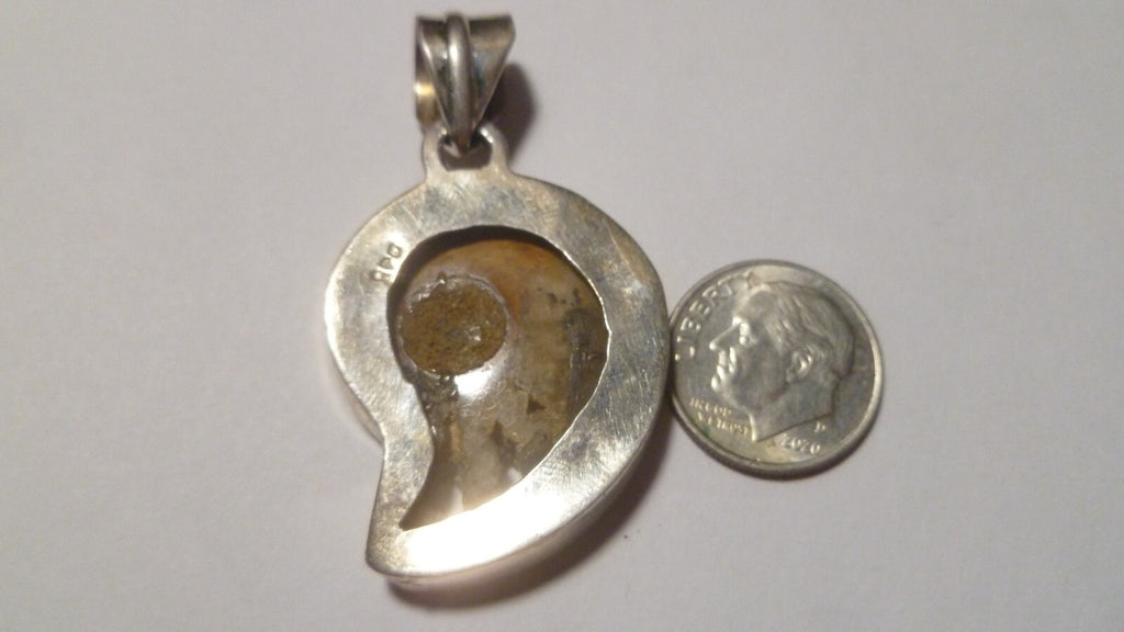 Ammonite Fossil .925 Sterling Silver Quality PENDANT 47mm