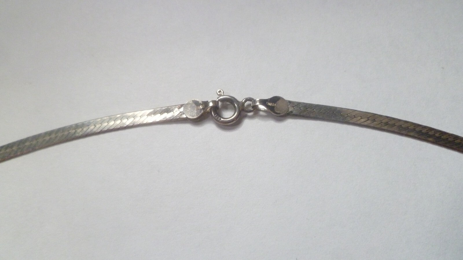 Sterling Silver Italy 3mm herringbone chain necklace size 20in