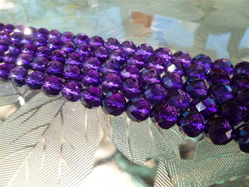 39 FACETED (per strand) Awesome Deep Purple Lab Amethyst 10mm Beads 15"
