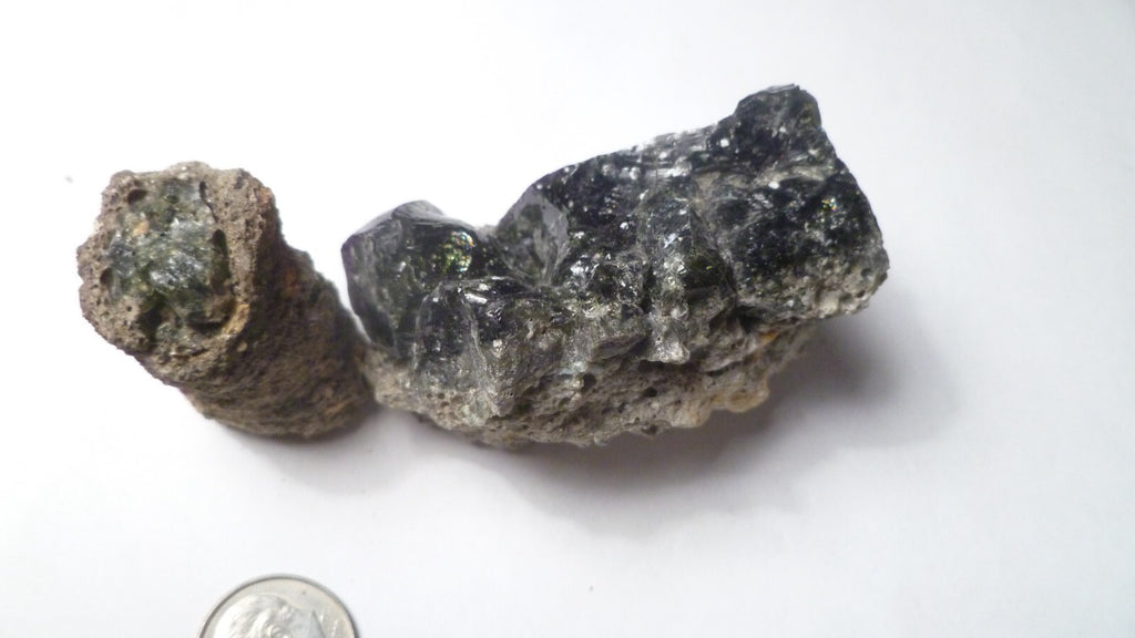 LOT of 2 Black Fulgurites lightning fused sand Fossil Lightning