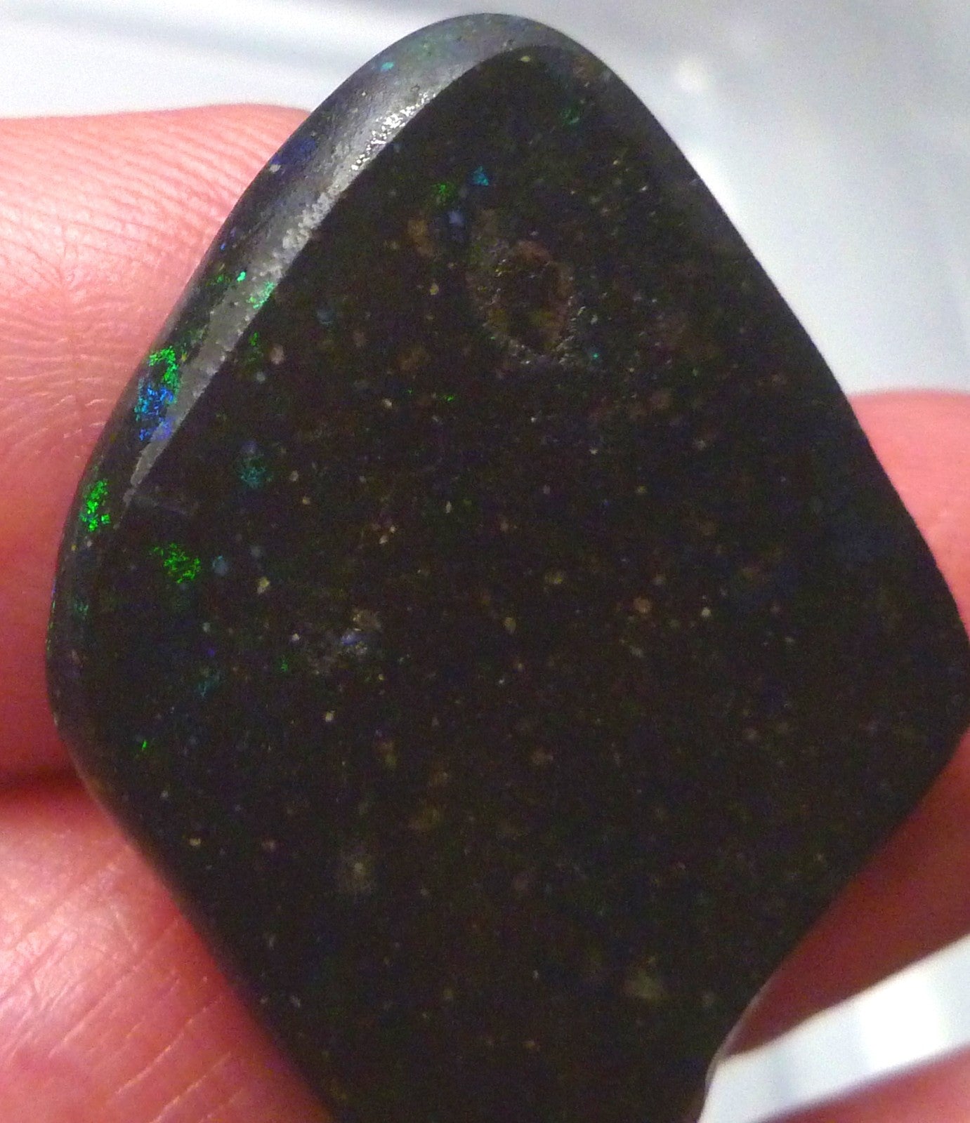 Black Louisiana Precious Opal Rub 16.6 carats Rare Opal Old Stock