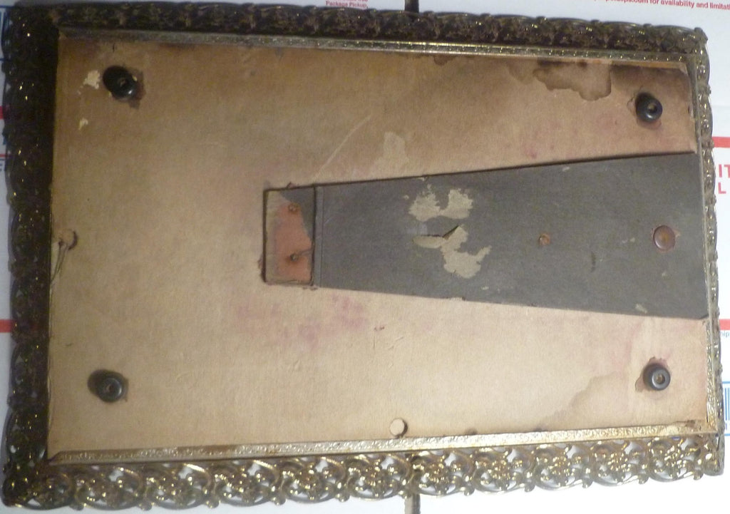 Vintage Ornate Frame Mirrored Dresser Vanity Tray 15"x10