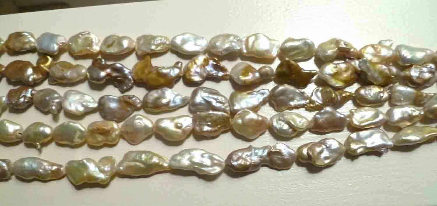 Big 17 Pearls per 15.5" Strand 20-30mm Size METALLIC baroque Cultured pearl