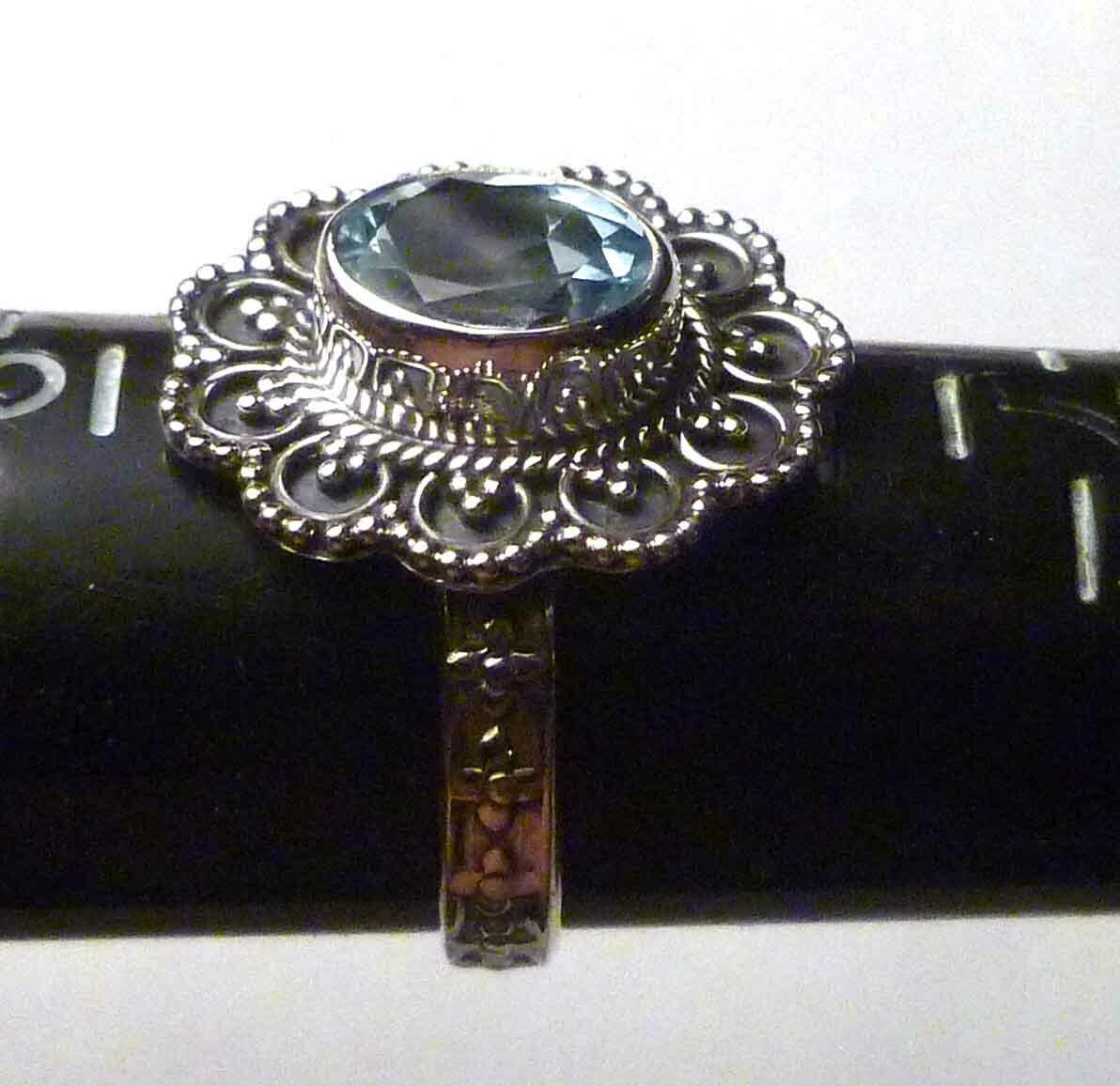 1.79 Ct Oval Sky Blue Topaz 925 Sterling Silver Ring Size 8