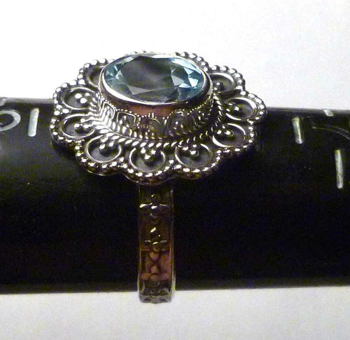 1.79 Ct Oval Sky Blue Topaz 925 Sterling Silver Ring Size 8