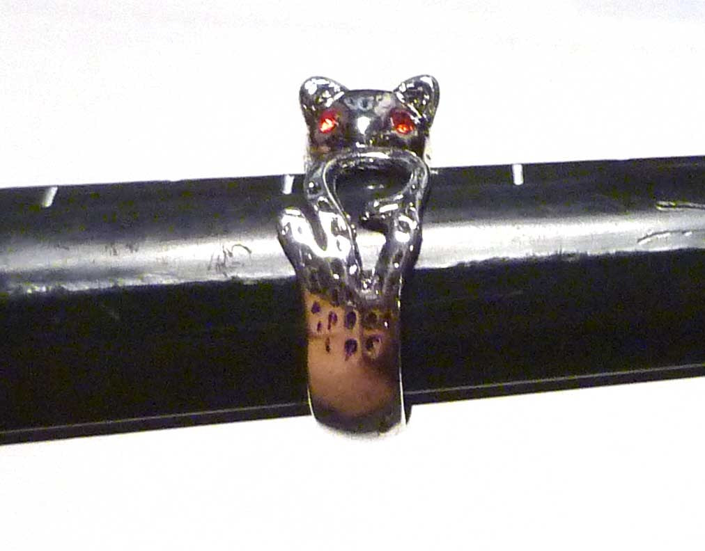 CUTE! Kitty Animal Cat Ring Adjustable Sz 4 to 9 Wrap Around Ring Kitten 