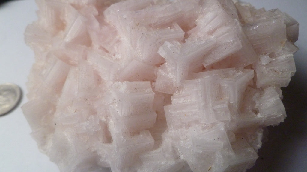 Pink Halite Crystal 4" x 3" Cluster Salt Specimen Owens Lake Trona California