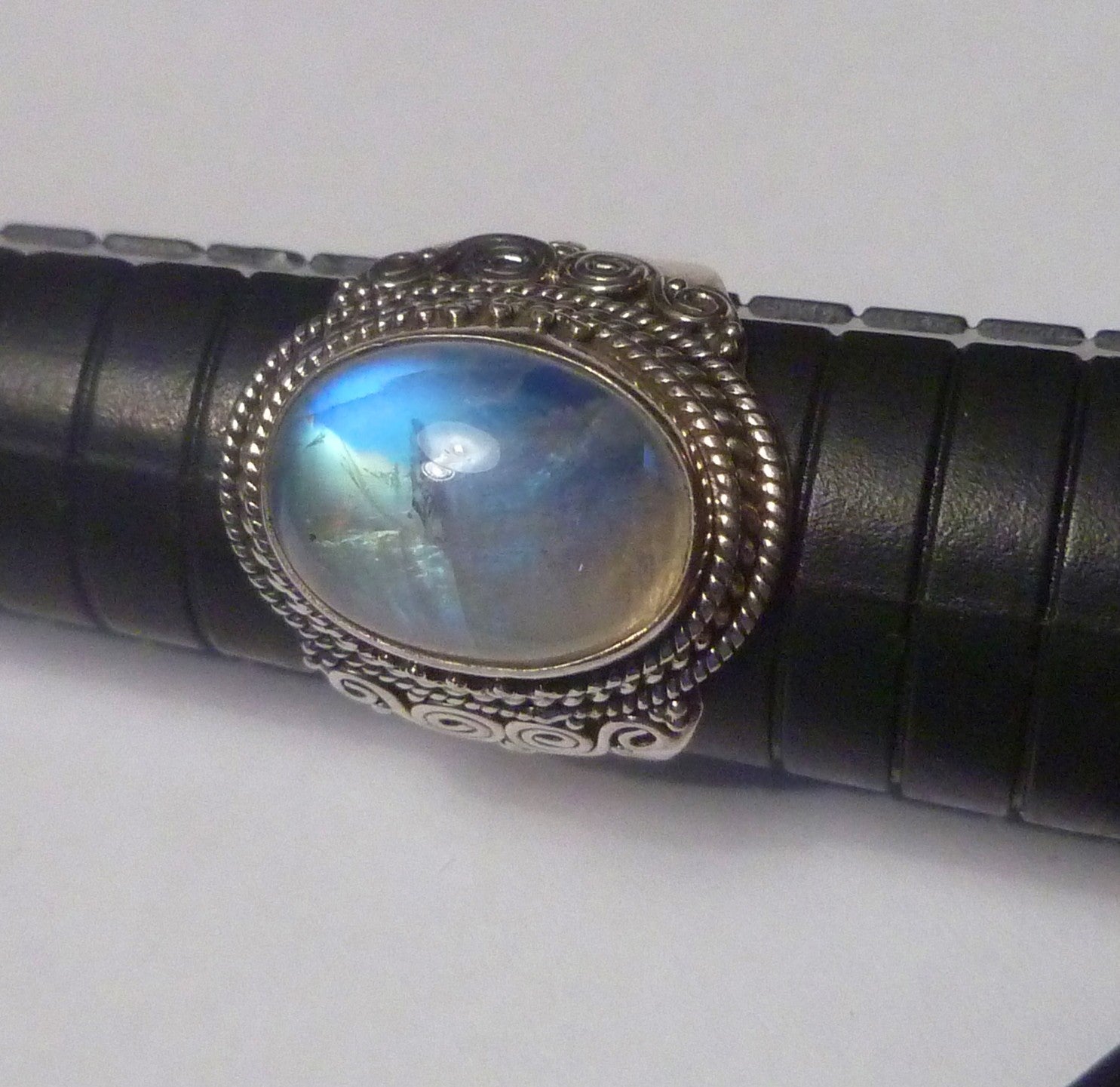 Rainbow Moonstone RING Sterling Silver .925 Size 8