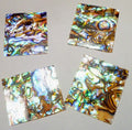 Lot 4 Purple/Green/Blue Inlay Material Paua Abalone Shell Blanks DIY Sz 46x40mm