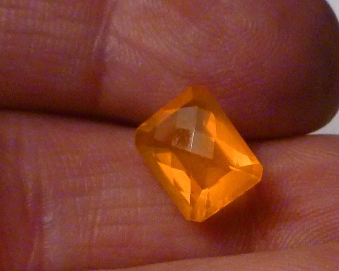 10x8mm Firey Sunset Fanta Opal Gemstone Emerald Cut Ethiopian Ethiopia 2.31 cts