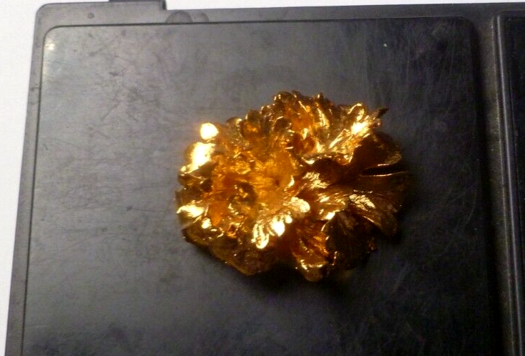 Real Parsley Leaf Pendant 24k Gold Plated 3.24g