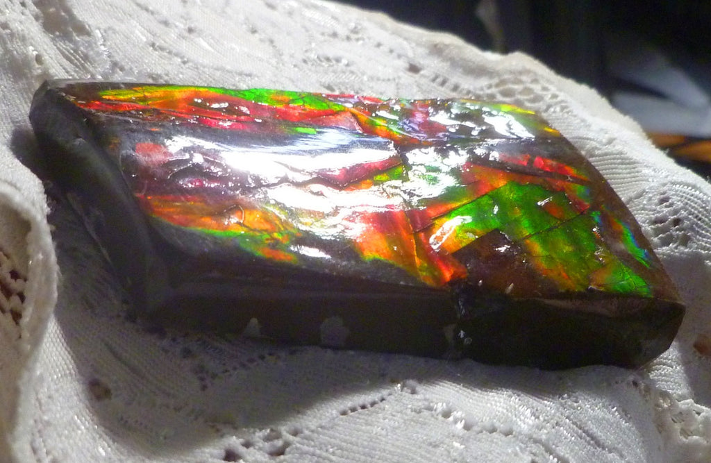 69x47x15mm  RED AMMOLITE gemstone Canada Ammonite