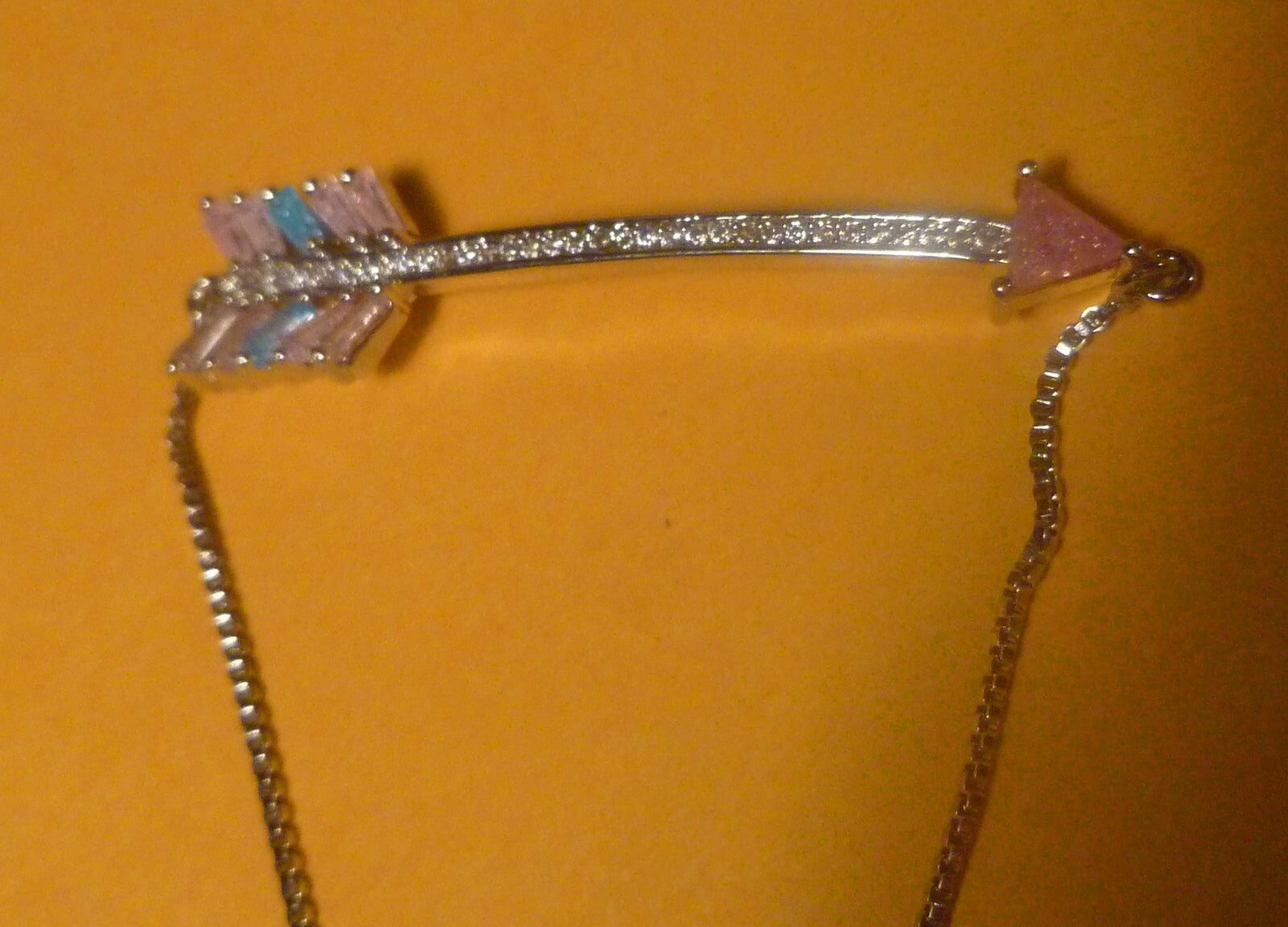 ARROW Silver EP BRACELET adjustable slide closure Topaz Ends