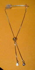 ARROW Silver EP BRACELET adjustable slide closure Topaz Ends