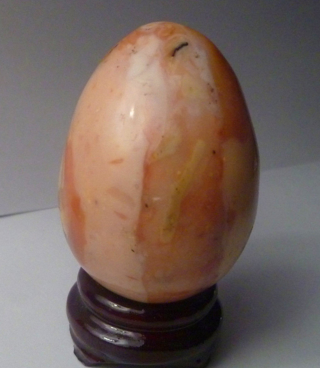 Rare Pink Opal Egg from Peru With Stand - 53 Grams, 1.75"