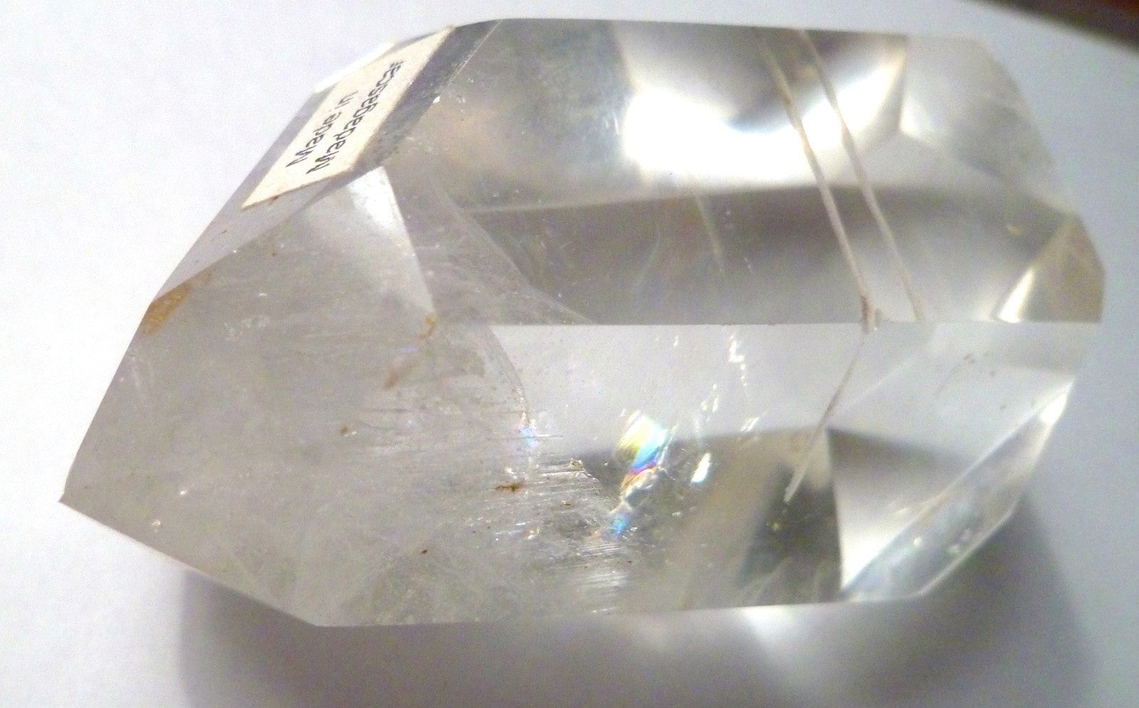 Clear Quartz Crystal Polished Double Point Brazil 183 grams Mystery Inclusions