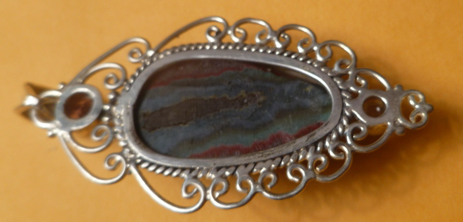 Purple Mystic Drusy Agate .925 Sterling Silver Filigree PENDANT