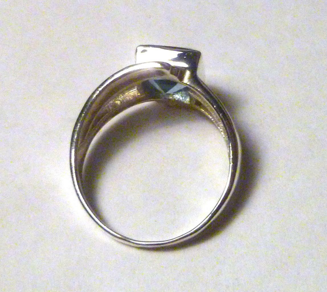 Minimalist 8mm Square Genuine SWISS BLUE TOPAZ .925 SILVER RING Sz8