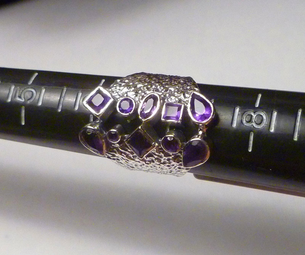 2.6 Carat Genuine Amethyst.925 SILVER RING Sz7