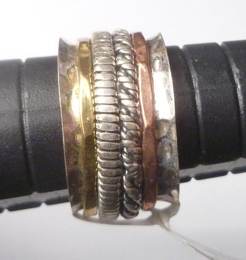 12mm wide Band Spinner Ring 925 Sterling Silver s7