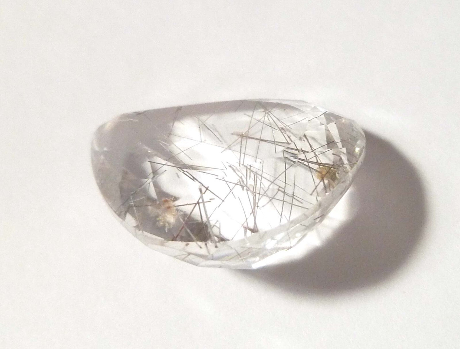 7x6.7mm Pear Natural Needles Rutile Quartz Gemstone, Brazil 39.30cts