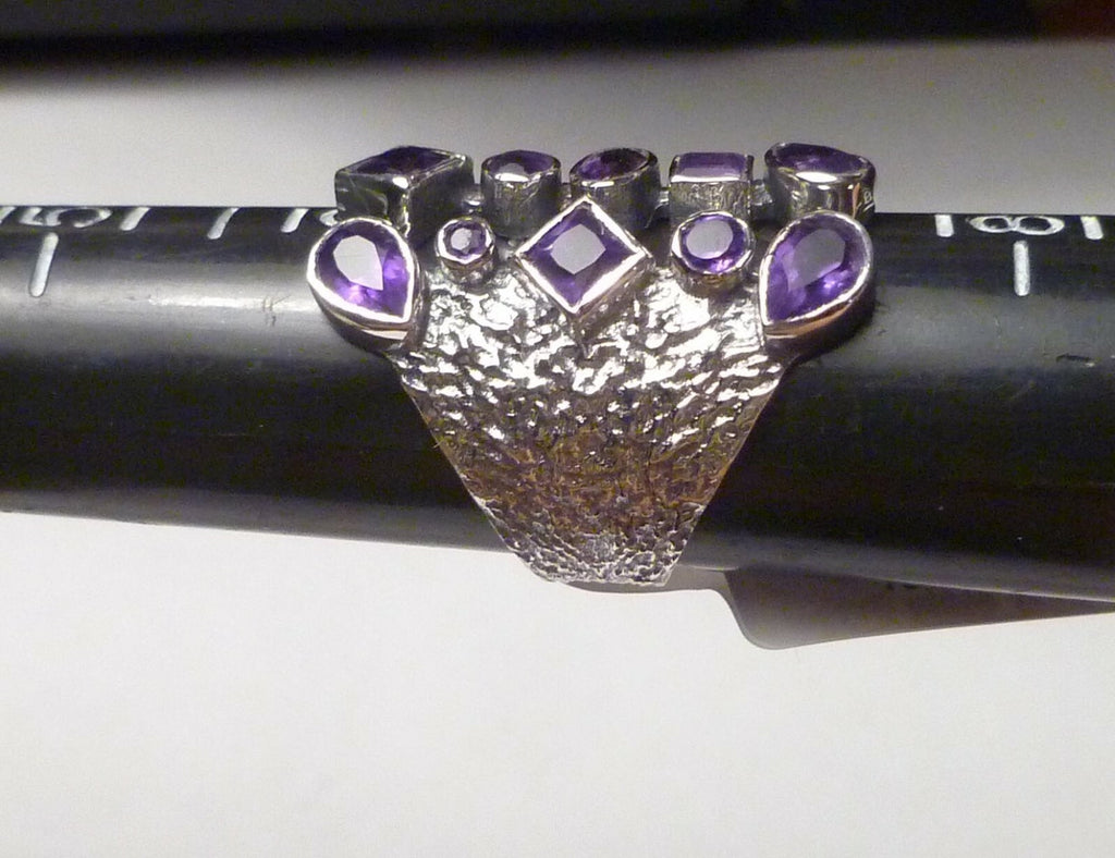 2.6 Carat Genuine Amethyst.925 SILVER RING Sz7