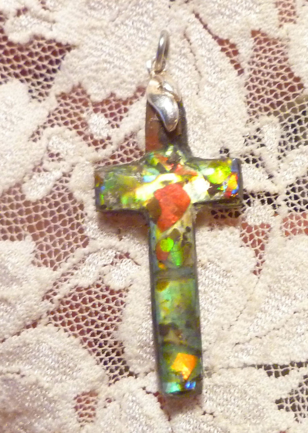 FireLyte© NEW! 925 Sterling Silver Cross Pendant 1.75"