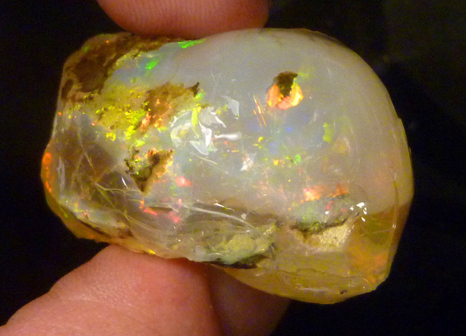 Rare Ghost OPAL Ethiopia Precious Opal Crystal with a Ghost 180.3cts