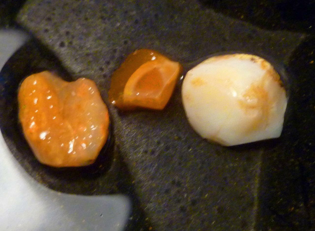Lot of 3 Mexican Fire Sunfire Opal Gemstone Precious Opal 19.2 carats