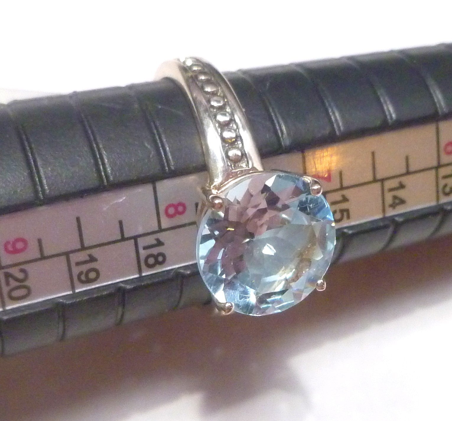 2.06 cts Blue Topaz RING Sterling Silver .925 Size 8