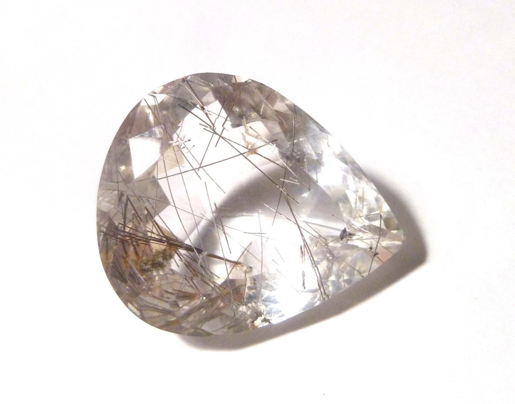7x6.7mm Pear Natural Needles Rutile Quartz Gemstone, Brazil 39.30cts