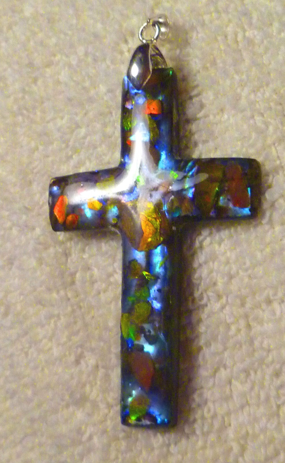 FireLyte© NEW! 925 Sterling Silver Cross Pendant