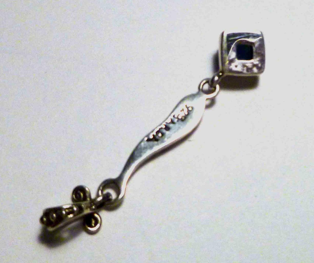 Minimalist Swiss Blue Topaz Dangle Pendant! Solid Sterling Silver 925