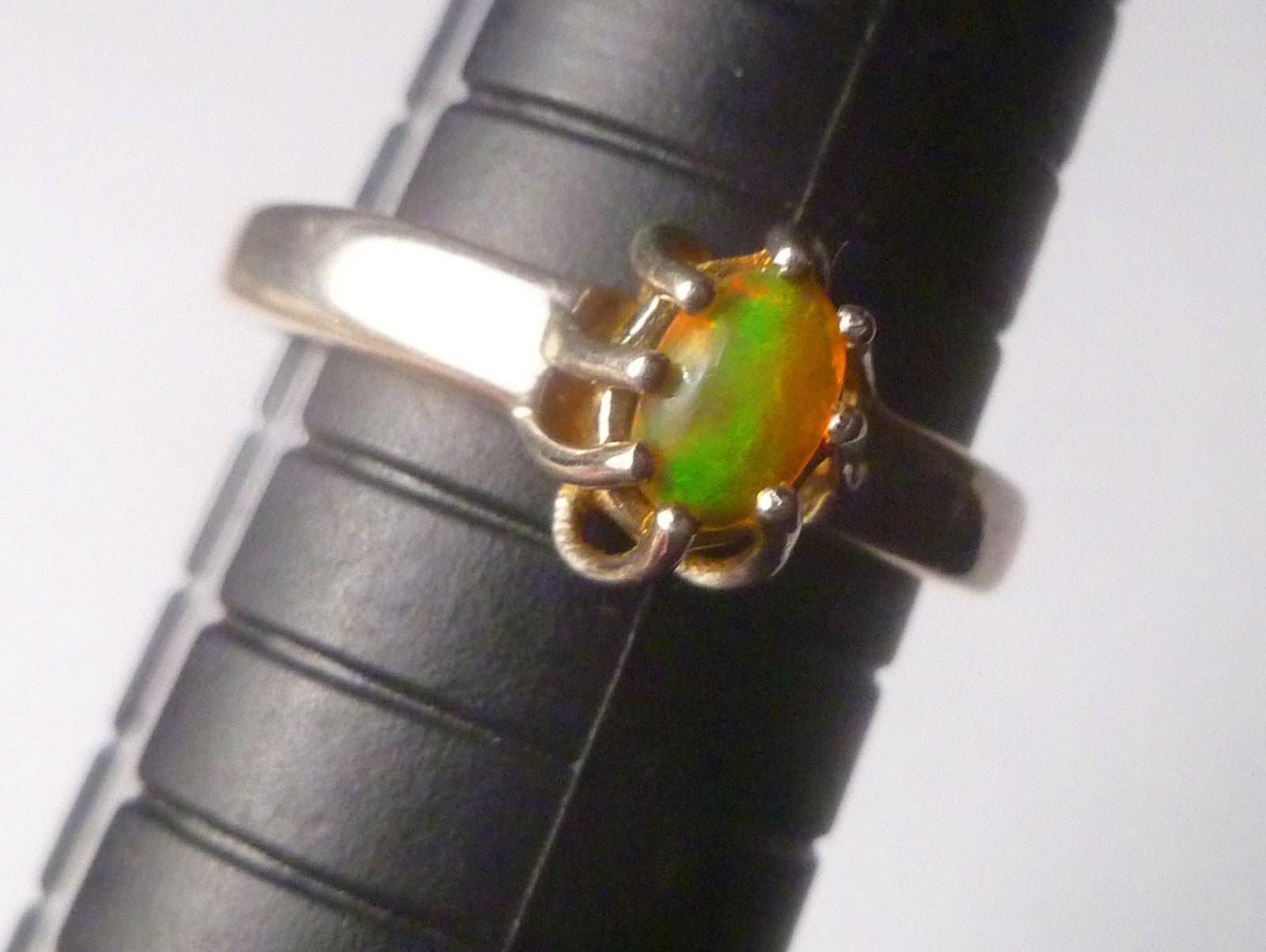 5x7mm Opal Ring natural gemstone welo fire ethiopian opal 925 silver ring s8