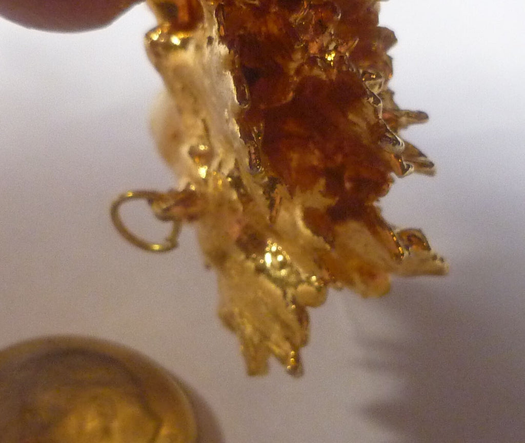 Real Parsley Leaf Pendant 24k Gold Plated 3.2g