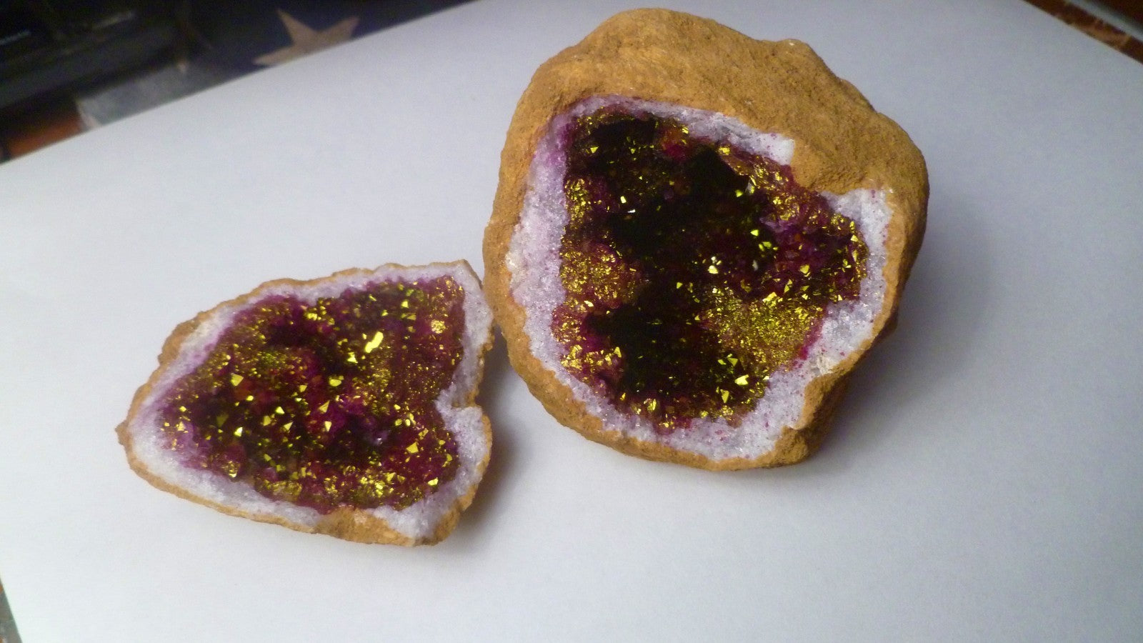 3.5" Purple Gold Geode Sugar Crystal
