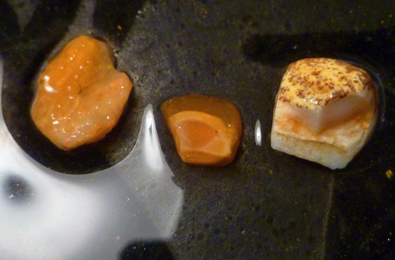 Lot of 3 Mexican Fire Sunfire Opal Gemstone Precious Opal 19.2 carats