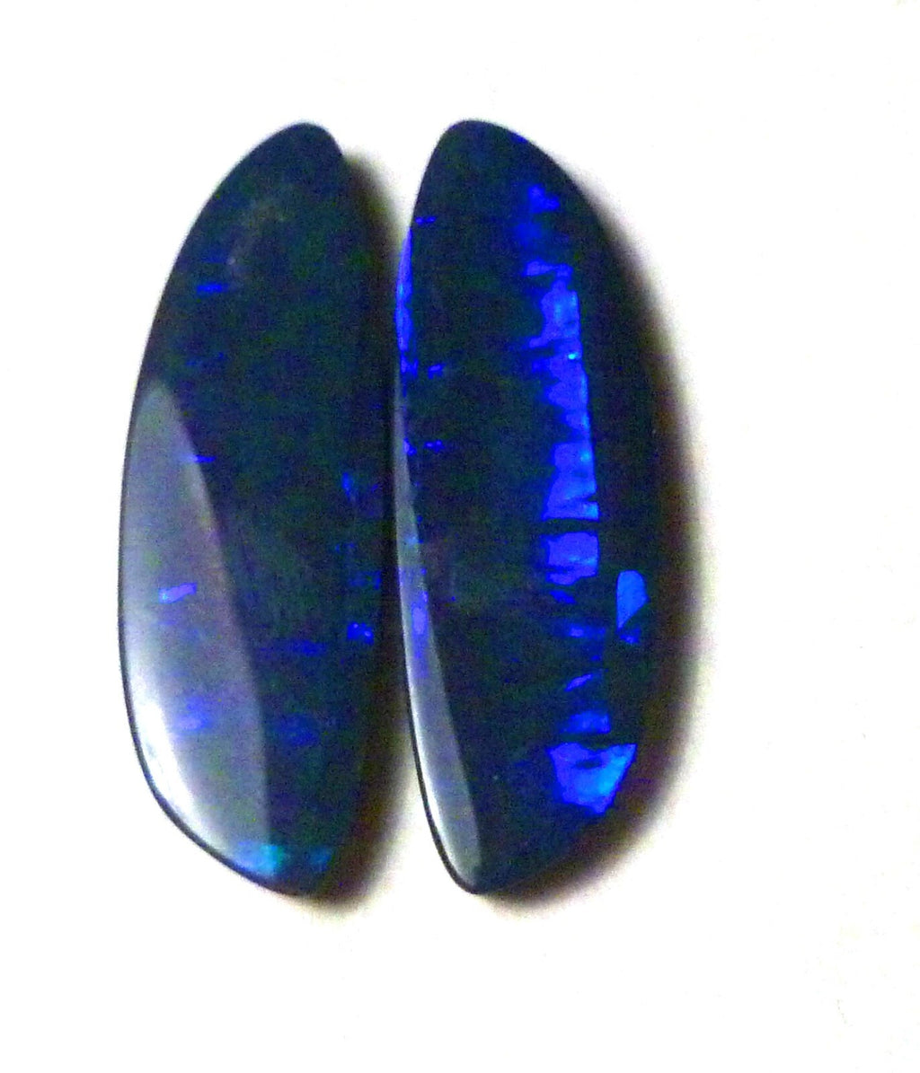 Australian BLACK Boulder Opal Pair 4Earrings 19.75ct Queensland Natural 33x11mm