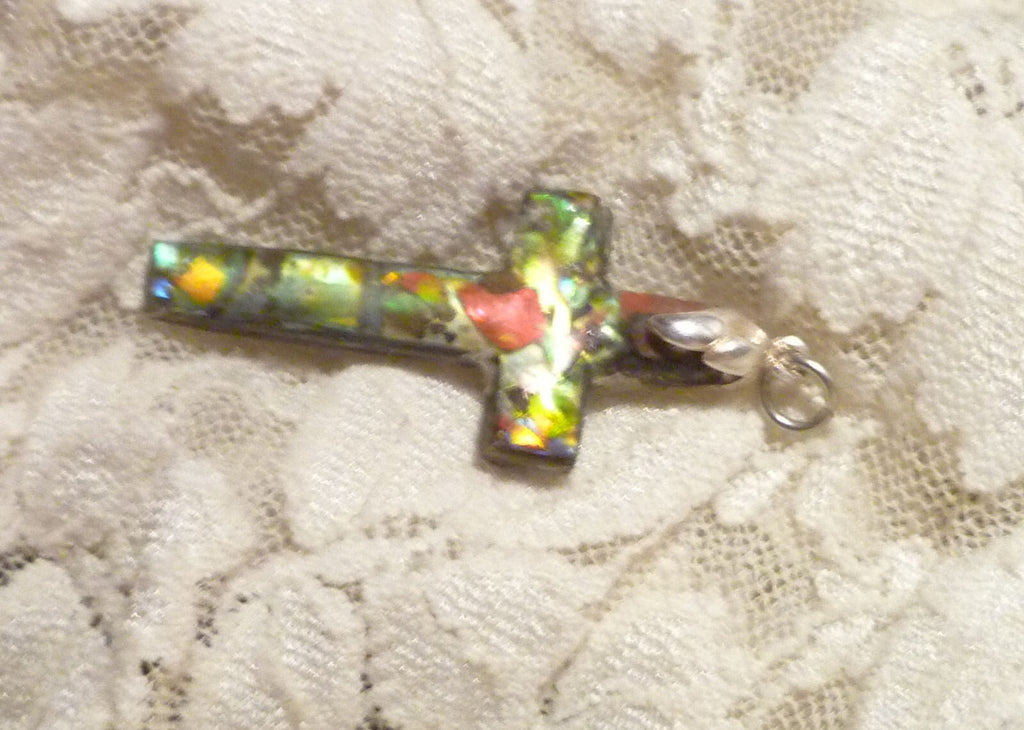 FireLyte© NEW! 925 Sterling Silver Cross Pendant 1.75"