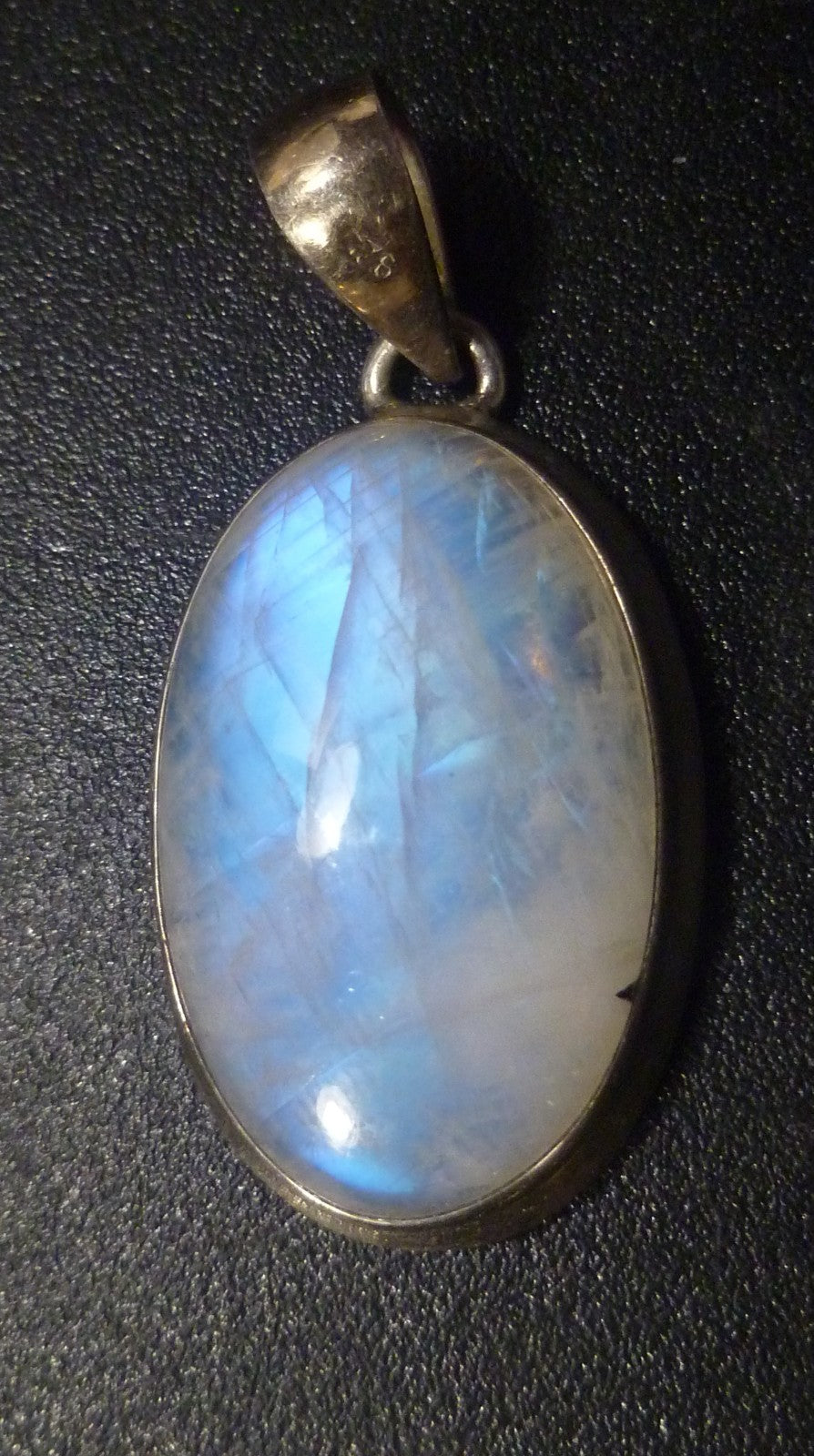 Minimalist Rainbow A+ MOONSTONE .925 Sterling Silver PENDANT 46mm