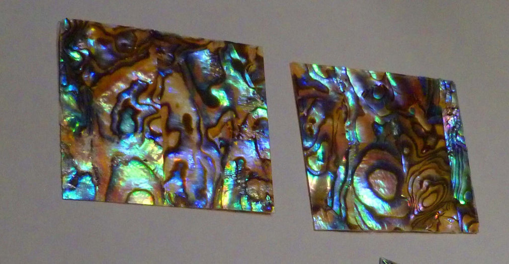 Lot 4 Purple/Green/Blue Inlay Material Paua Abalone Shell Blanks DIY Sz 46x40mm
