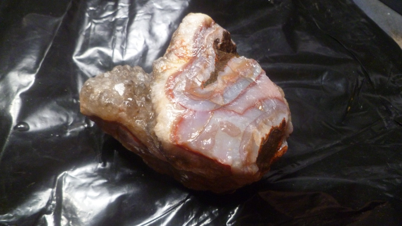 Baker Ranch Thunderegg Banded Agate Crystal Geode 485g Lapidary Rough Uncut