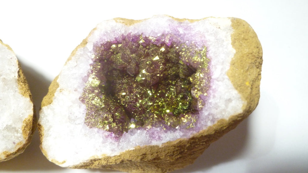 Purple GREEN GEODE DRUZY Both Halves AMAZING Colors