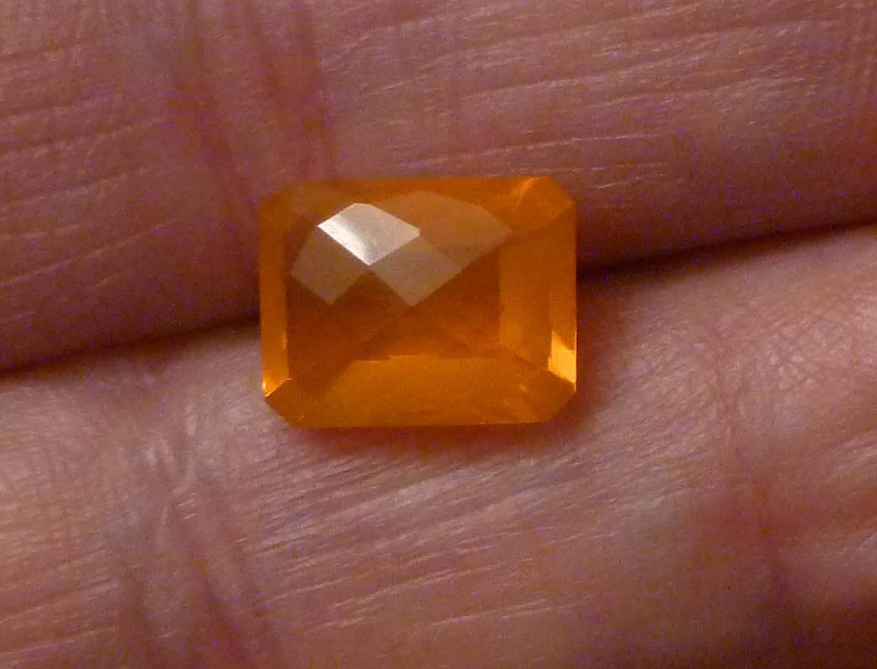 10x8mm Firey Sunset Fanta Opal Gemstone Emerald Cut Ethiopian Ethiopia 2.31 cts