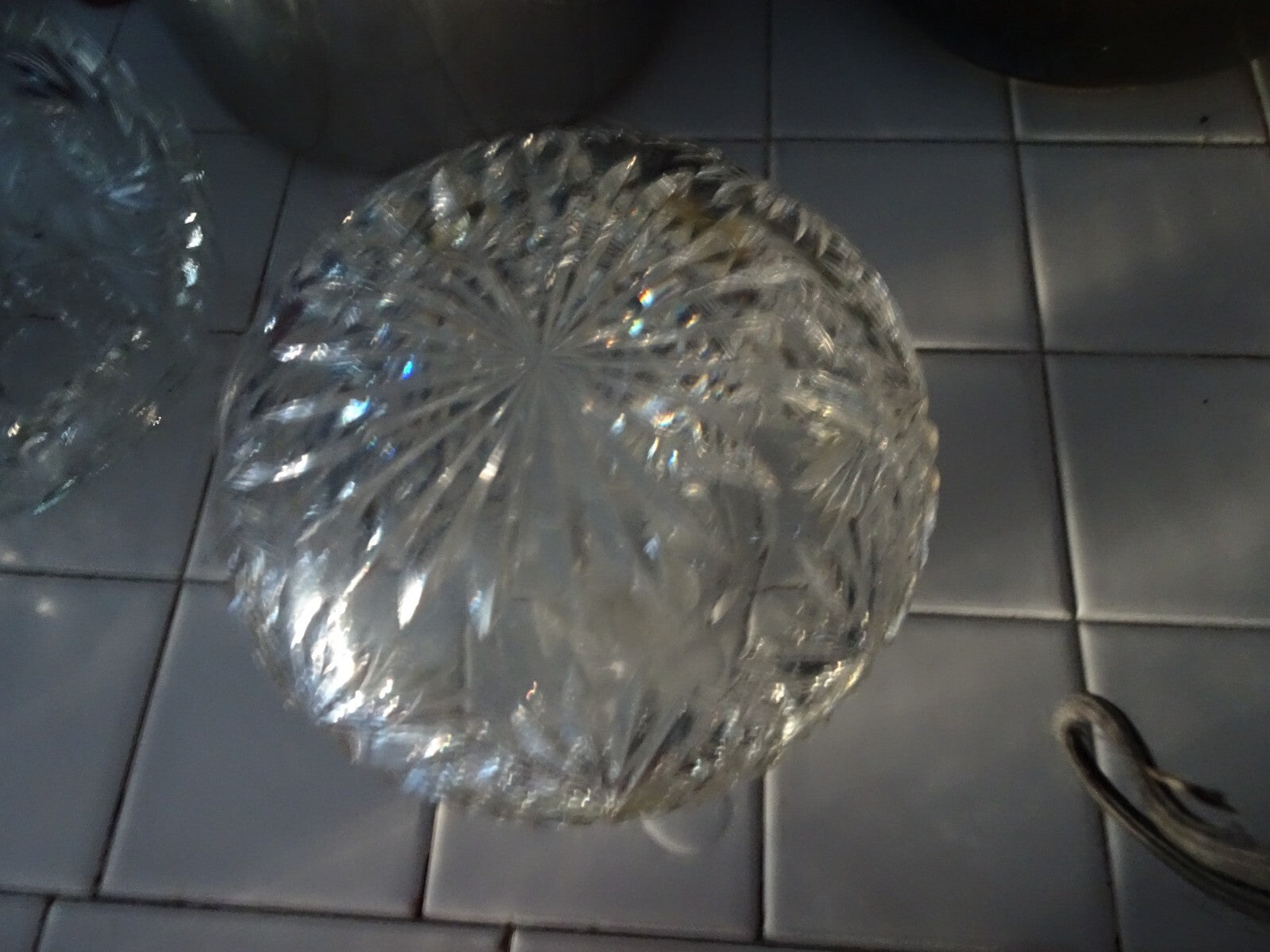 Lot of 3 American Brilliant Cut Glass ABP Decanter & 2 Bowls Circa 1900