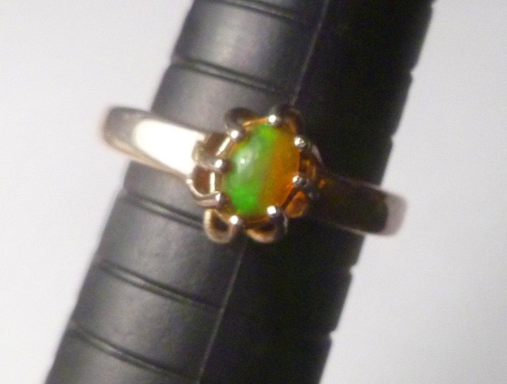 5x7mm Opal Ring natural gemstone welo fire ethiopian opal 925 silver ring s8