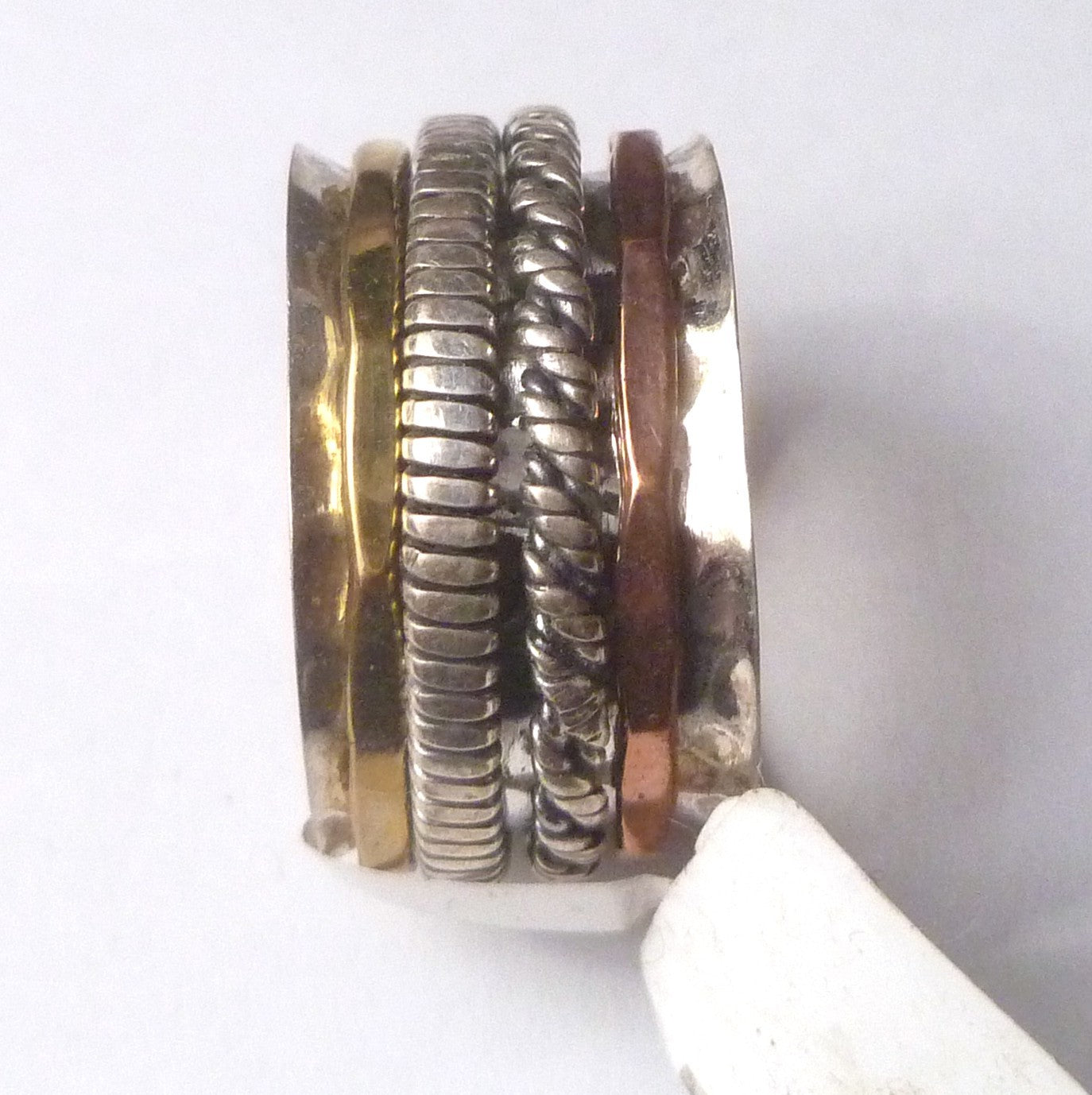 12mm wide Band Spinner Ring 925 Sterling Silver s7